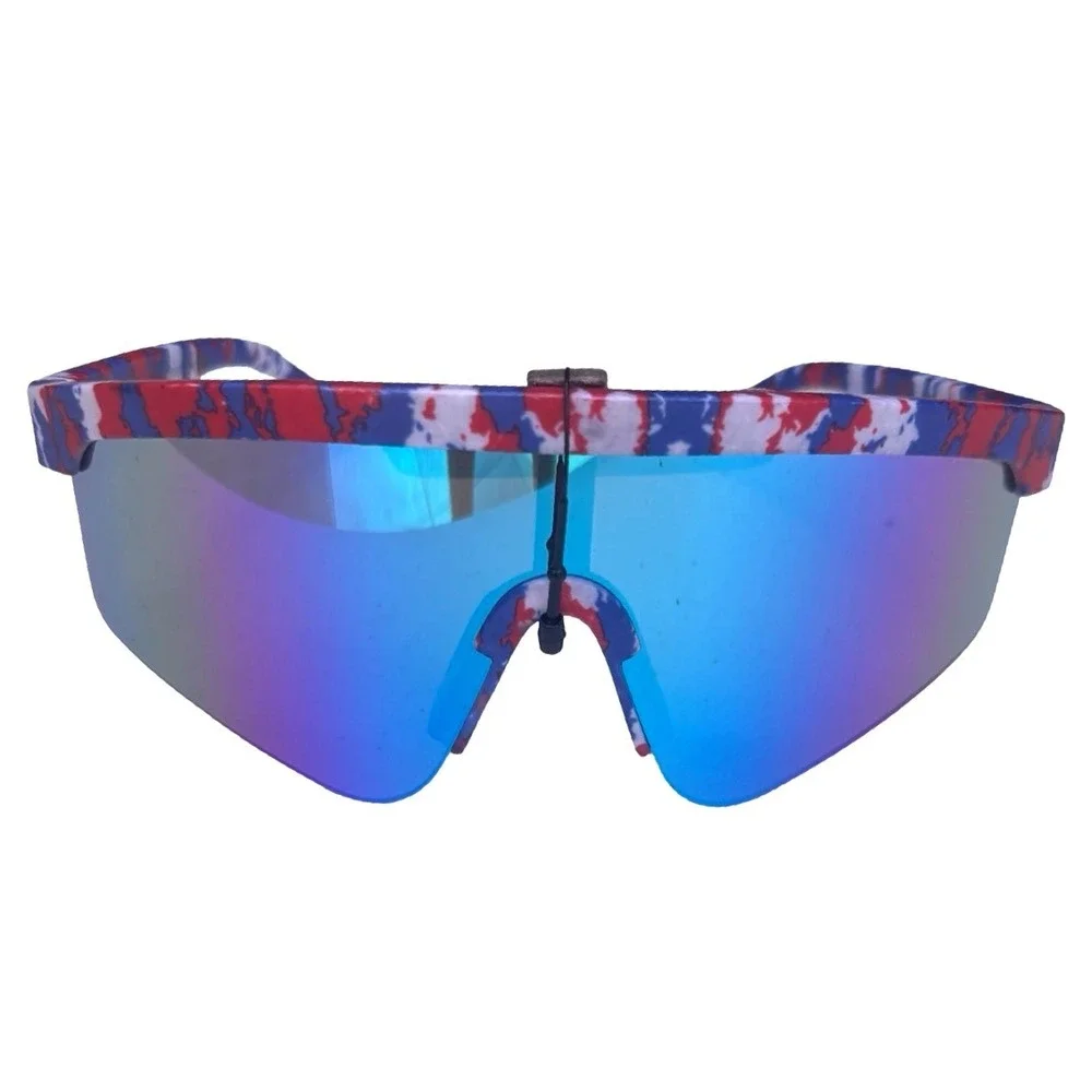 Panama Jack x Foster Grant Surf Sunglasses Unisex Blue Mirror Red White Blue NWT